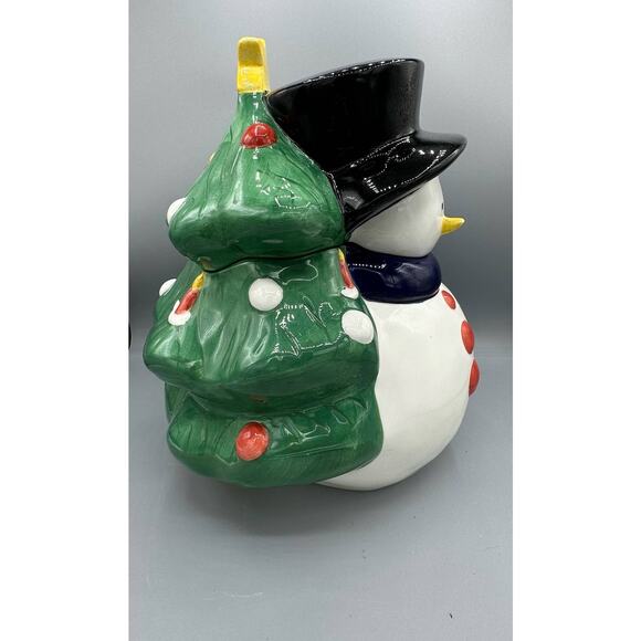 Vintage Snowman Christmas Tree Cookie Jar 2002 - Picture 6 of 9